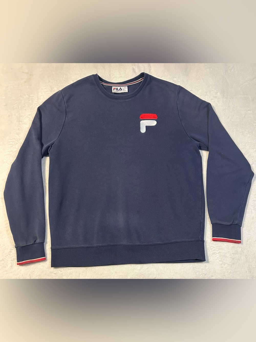 Fila Navy Sweatshirt with Red & White Logo Patch